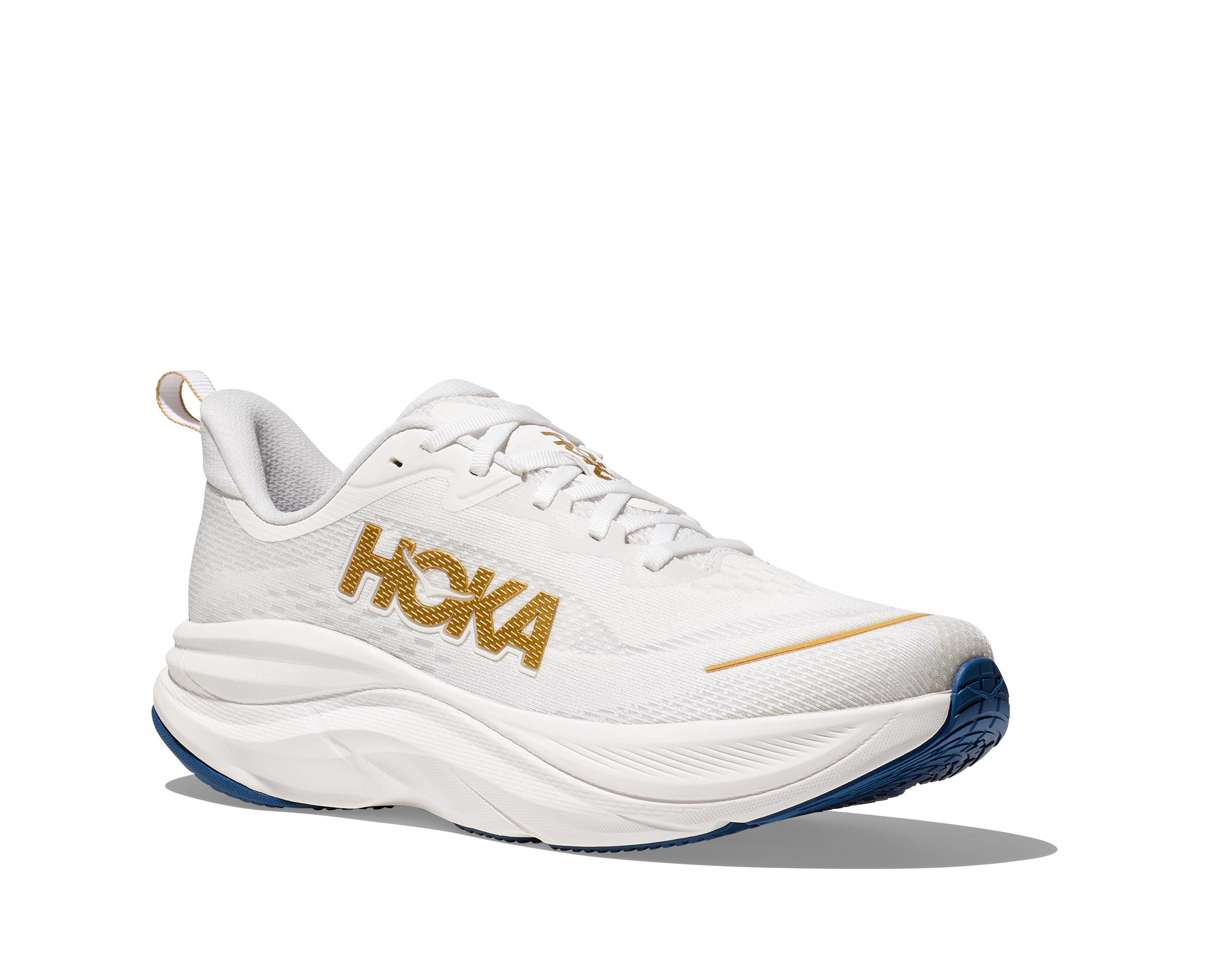 Hoka Mens One One Beige Running Shoes with Yellow Accents and Blue Logo 1162011-wgrt] Mens Hoka Bondi 9 – Zulily main image 2