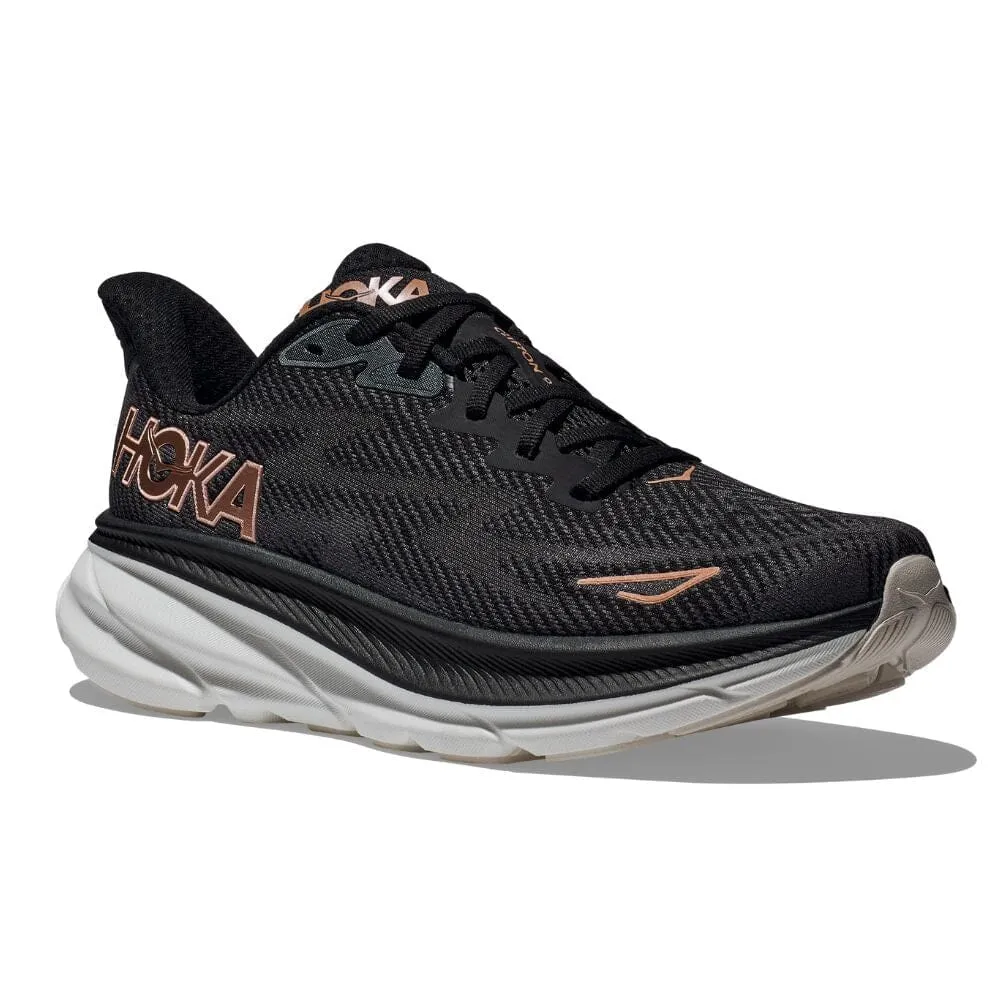 HOKA ONE ONE HOKA CLIFTON 9 WOMENS BRGLBLACK/ROSE GOLD